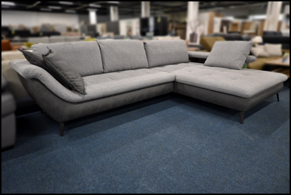 Sofa exxpo Gala Collezione Grau Anthrazit – Polsterecke mit Federkern & Kissen – Bild 2