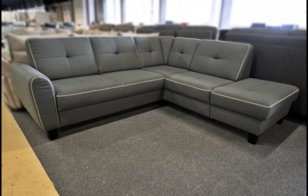 Eckgarnitur Varese L-Form Struktur fein Anthrazit frei im Raum stellbar