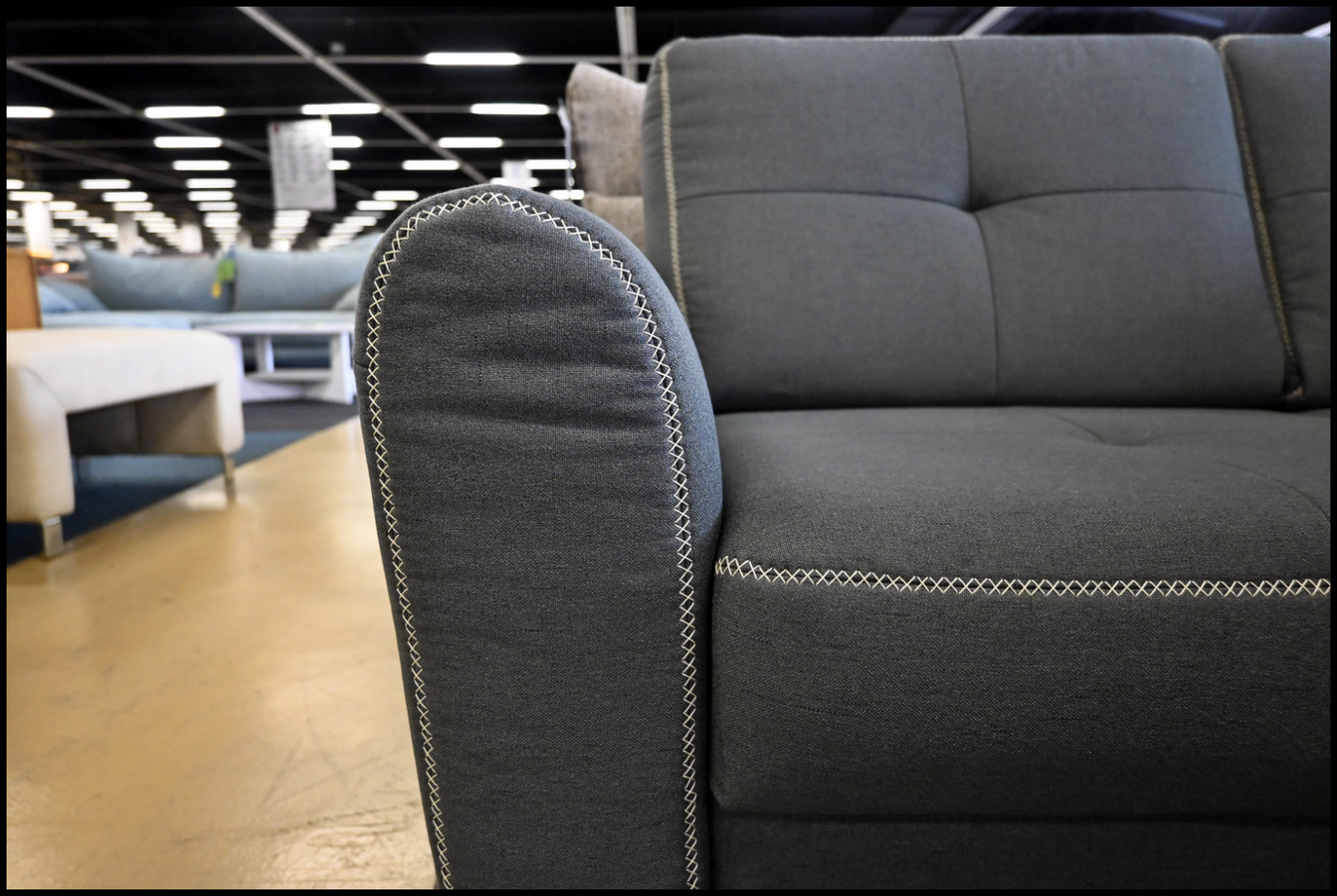 Eckgarnitur Varese L-Form Struktur fein Anthrazit – Bild 5
