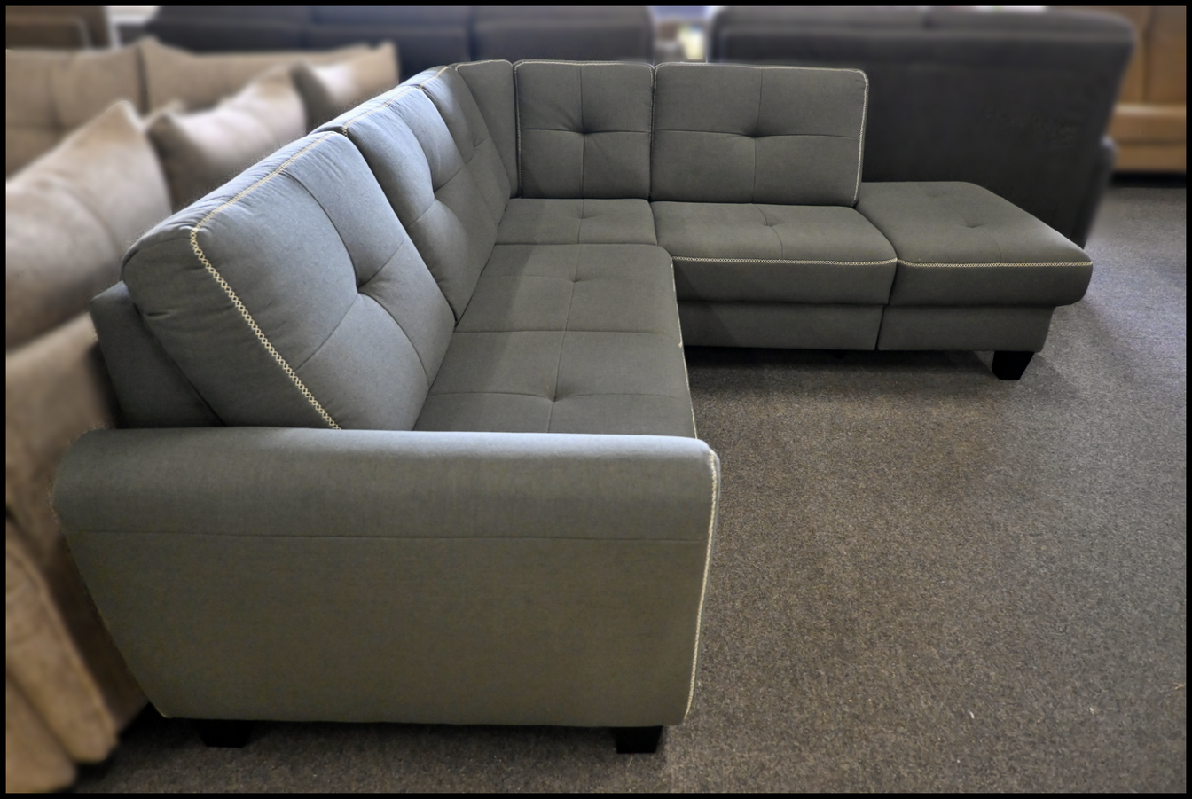 Eckgarnitur Varese L-Form Struktur fein Anthrazit – Bild 4