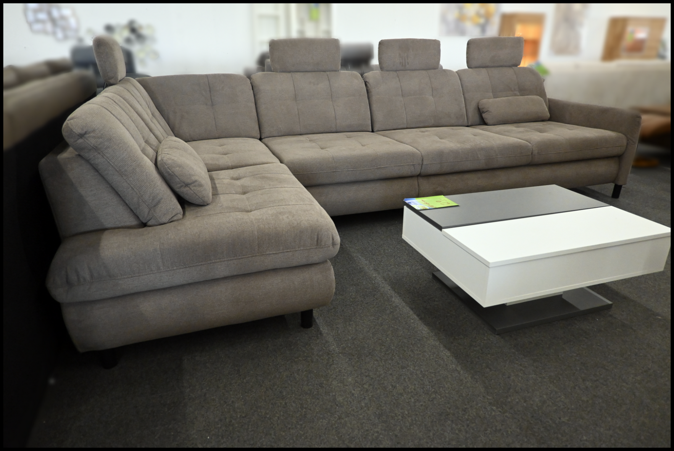 Eckgarnitur Megapol MP-IN20016 Belle Nougat mit Kopfteil- & Sitztiefenverstellung