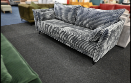 Schlafsofa Merry XL Breitcord Grau Anthrazit mit Bettfunktion und Bettkasten