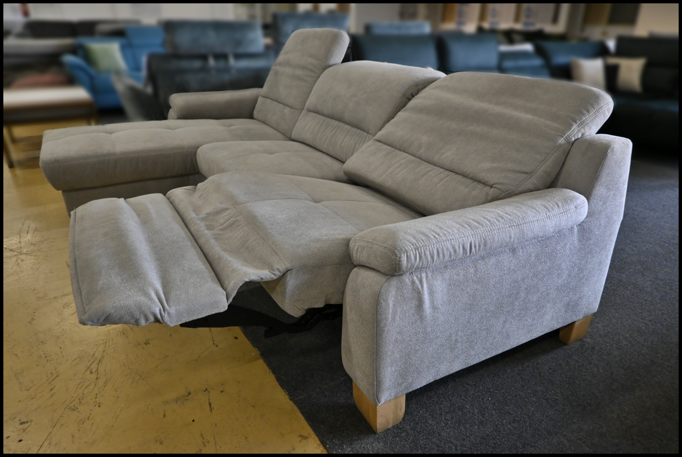 Eckgarnitur Polipol PP-LA20059 Svea Alu mit elektrischer Relaxfunktion und Stauraum