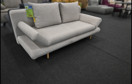 Schlafsofa Action Stoff Grau mit Bettfunktion und Bettkasten