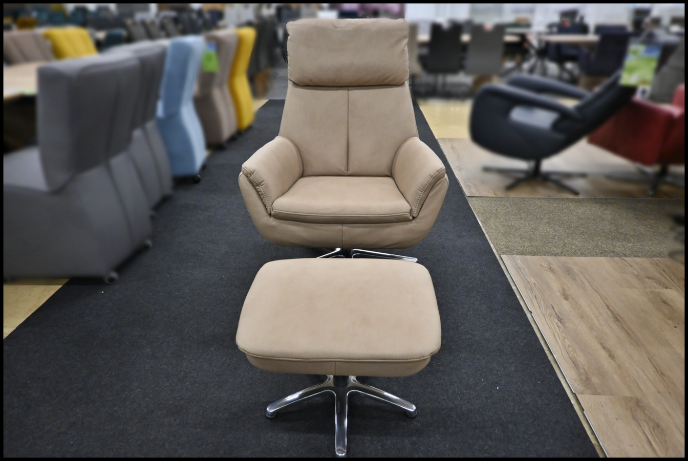 Zehdenick Sessel ZE-RS20079 1D Galero Camel mit Hocker – Bild 4