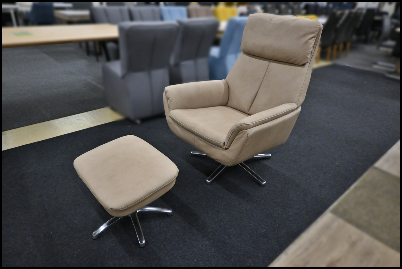 Zehdenick Sessel ZE-RS20079 1D Galero Camel mit Hocker – Bild 3