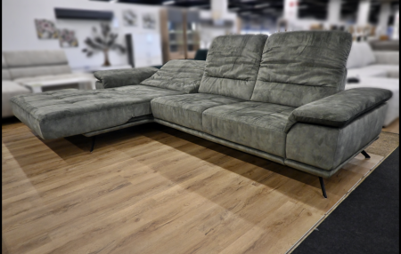 Eckgarnitur Zehdenick XL Amira Moos mit Relax- und Armteilverstellung