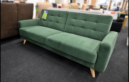 Schlafsofa Nappa exxpo Gala Collezione Stoff Grün mit Bettfunktion und Bettkasten