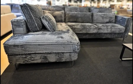 XXL Polsterecke IRIS Anthrazit – Breitcord Sofa