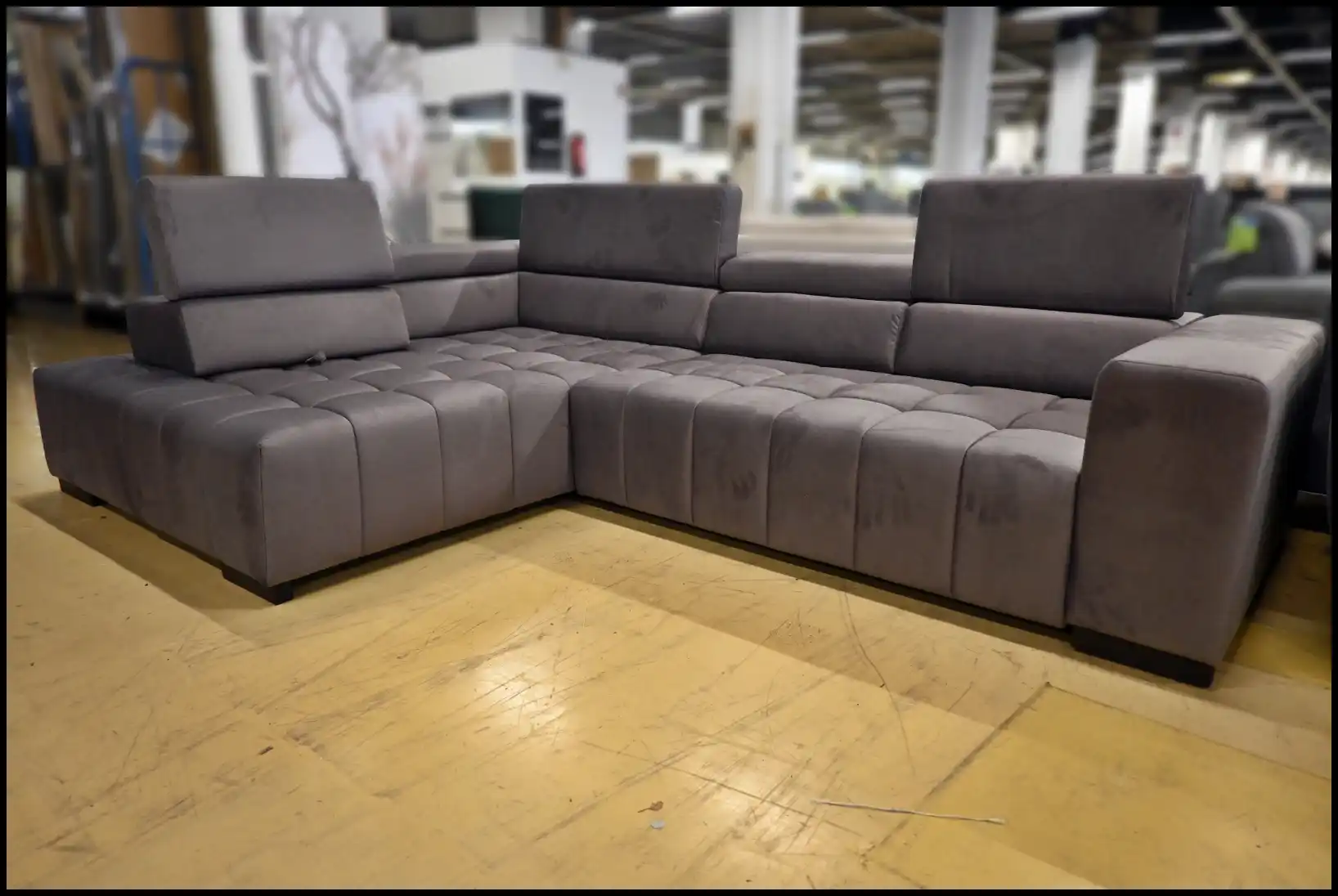 Polsterecke Elias Dunkelbraun – Samt Sofa mit Federkern & Verstellfunktionen – Bild 6