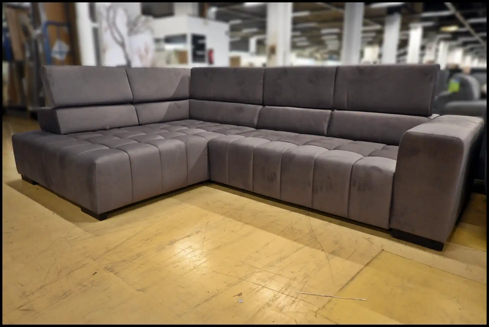 Polsterecke Elias Dunkelbraun – Samt Sofa mit Federkern & Verstellfunktionen – Bild 5