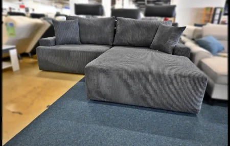 Eckgarnitur Orinoco Anthrazit – Cord Sofa
