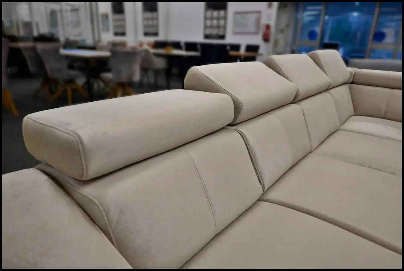 Modul Polsterecke Angela – Samt Wohnlandschaft Creme – Bild 3