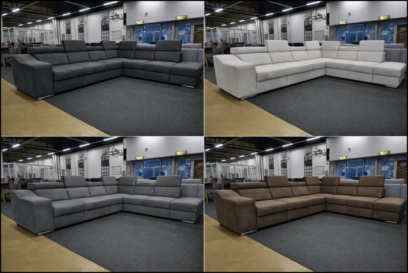 Modul Polsterecke Angela – Samt Wohnlandschaft Creme – Bild 11