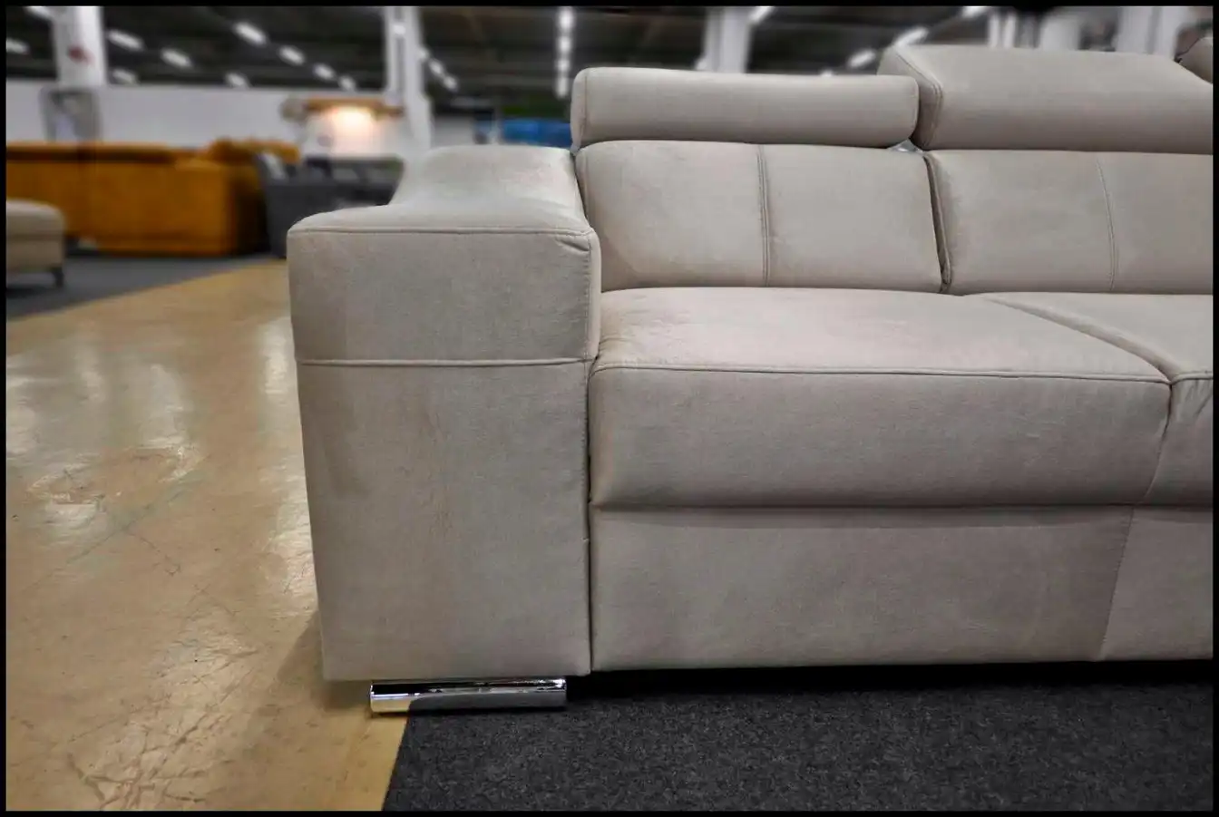 Modul Polsterecke Angela – Samt Wohnlandschaft Creme – Bild 8