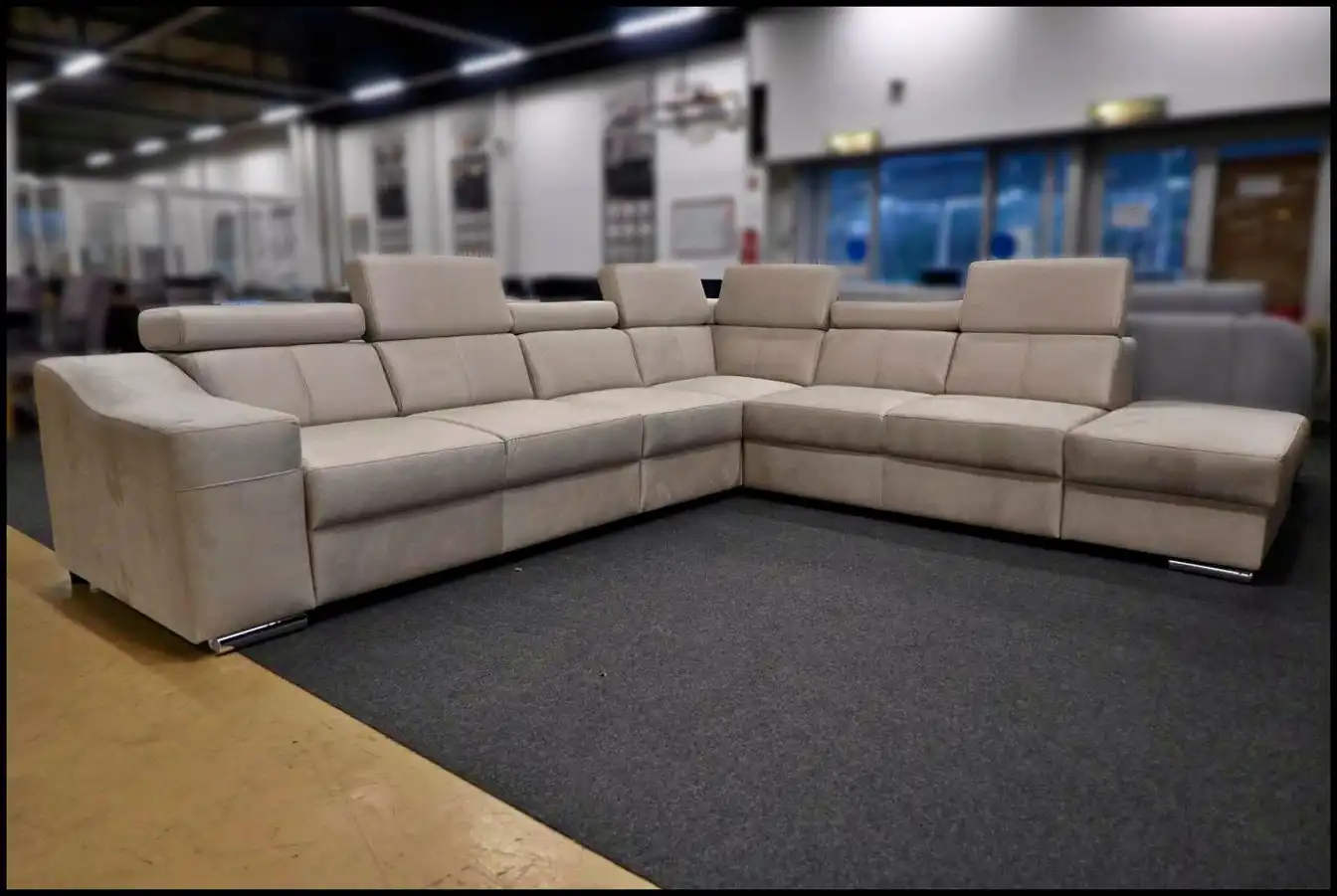 Modul Polsterecke Angela – Samt Wohnlandschaft Creme – Bild 6