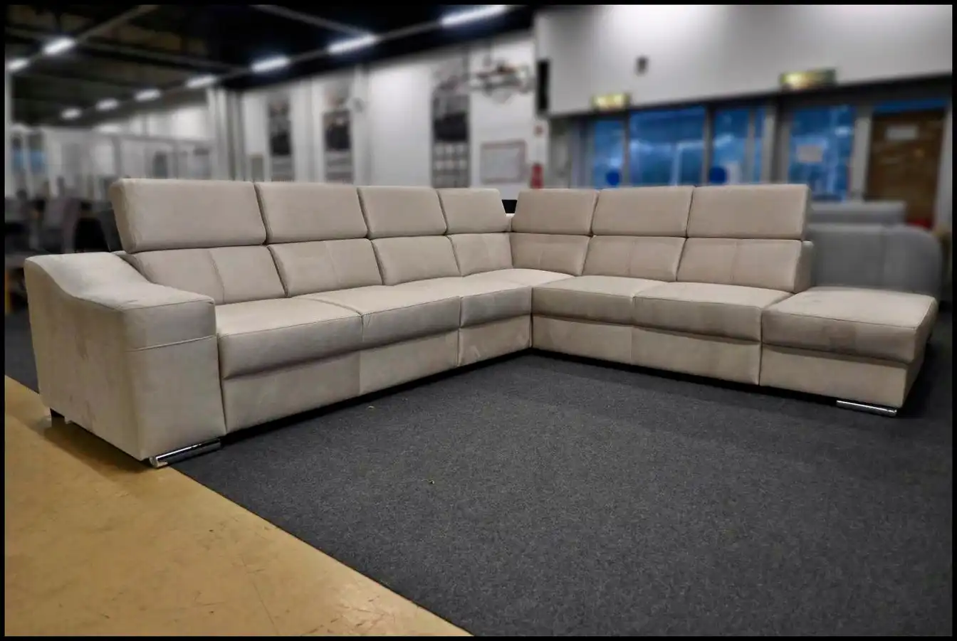 Modul Polsterecke Angela – Samt Wohnlandschaft Creme – Bild 5