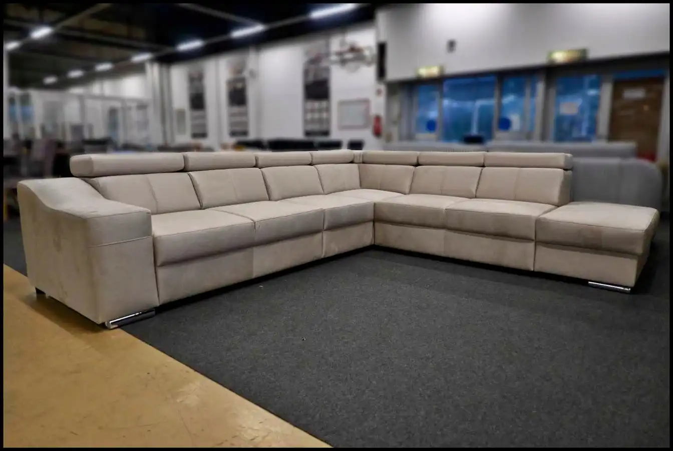 Modul Polsterecke Angela – Samt Wohnlandschaft Creme – Bild 4