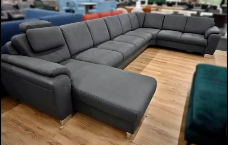 XXXL Eckgarnitur Zehdenick ZE-EM05003 – Mammut Sofa Anthrazit mit Alu-Fuß