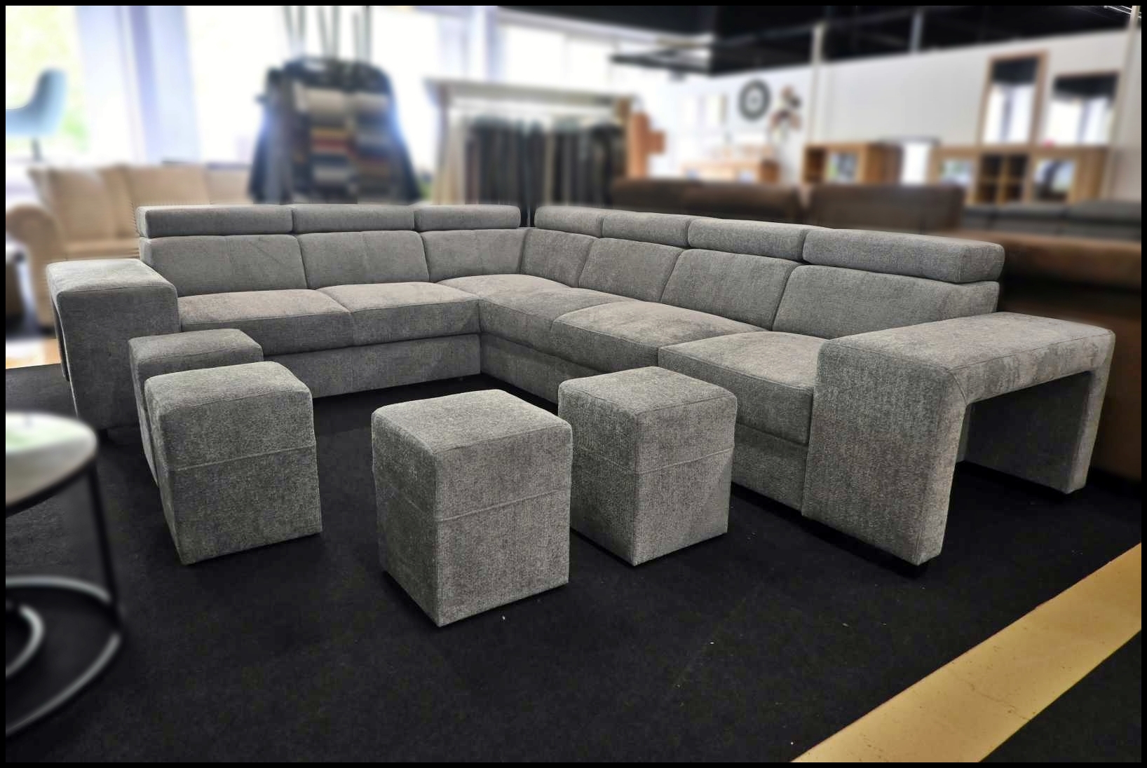 Harmony Ecksofa Silber-Grau mit Bettfunktion
