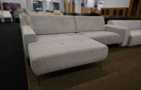 Megapol Relax Ecksofa in Cyber Ecru mit elektrischer Beinauflage