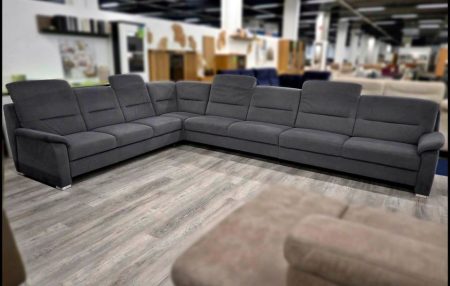 Polipol PP-HS10002 XL Ecksofa in Schiefer mit Bettfunktion